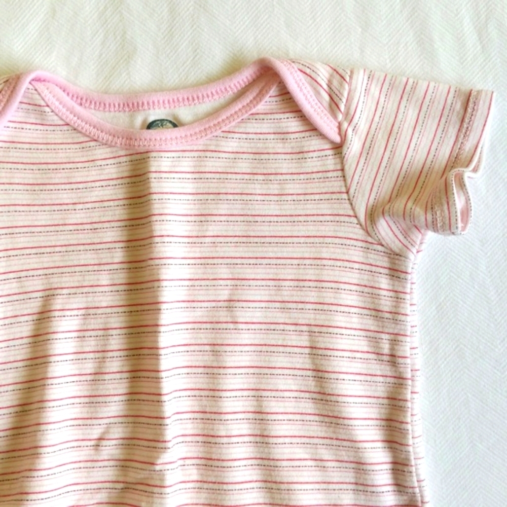 gerber onesies organic cotton pink striped bodysuit 3-6 months baby girl